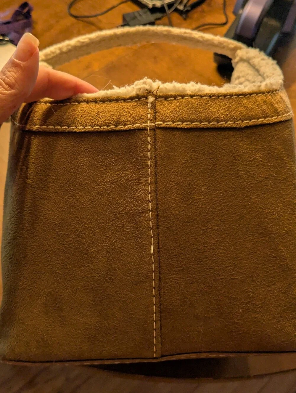 Bath & Body Works Faux Suede Tote Basket
